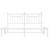 vidaXL Estrutura de cama com cabeceira 183x213 cm metal branco
