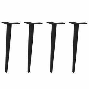 vidaXL Pés para mesa de centro cônicos 4 peças preto 30-31 cm aço