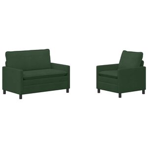 vidaXL Conjunto de Sof&aacute;s 2 unid. Verde Selva Tecido