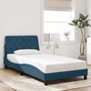 vidaXL Estrutura de cama sem colch&atilde;o 100x200 cm veludo azul