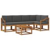 vidaXL Conjunto de Sof&aacute;s para Exterior 6 pcs Natural e Antracite