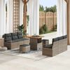 vidaXL Conjunto de Sof&aacute; de Jardim 9 pcs Cinzeto Rattan Sint&eacute;tico