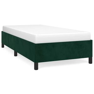vidaXL Estrutura de cama sem colch&atilde;o 100x200 cm veludo verde-escuro