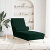 vidaXL Chaise lounge de massagem com rolo tecido verde-escuro