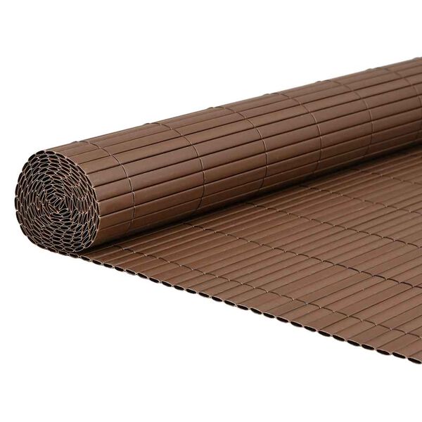 vidaXL Cerca de jardim dupla face castanho 1,8x3 m PVC