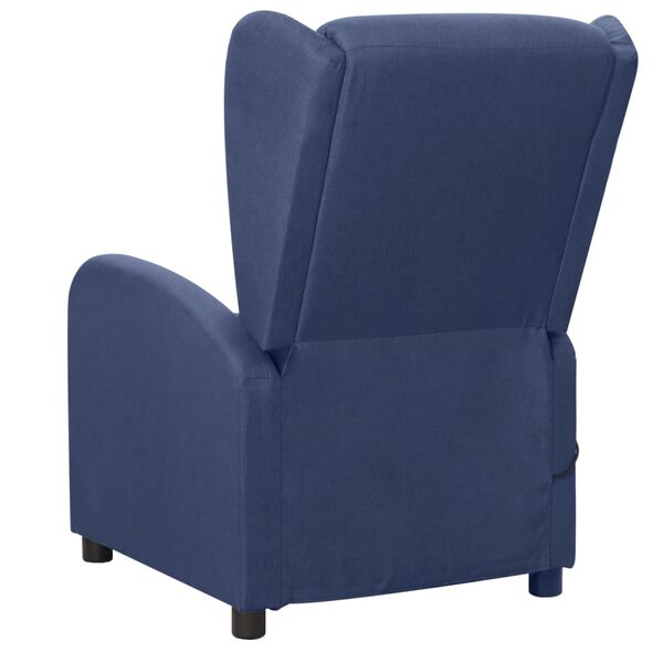 vidaXL Poltrona de massagens tecido azul