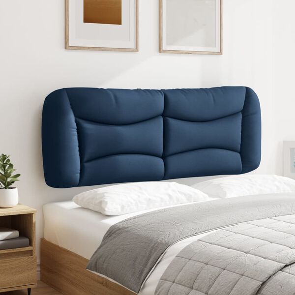 vidaXL Almofad&atilde;o de cabeceira Hvar 140 cm tecido azul