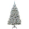 vidaXL &Aacute;rvore de Natal Artificial Verde e Branco 210 cm PVC e Metal