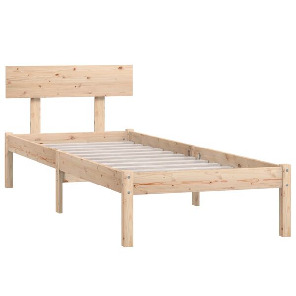 vidaXL Estrutura de cama 90 x 200 cm madeira de pinho maci&ccedil;a