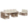 vidaXL Conjunto de Sof&aacute; de Jardim 9 unid. Bege e Branco Creme vime PE