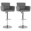 vidaXL Bancos de bar 2 pcs couro artificial cinzento