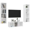 vidaXL 3 pcs conjunto de m&oacute;veis de TV contraplacado branco