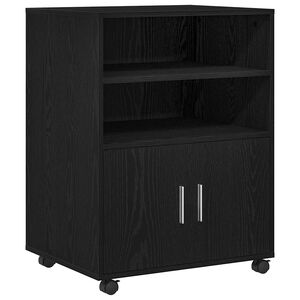 vidaXL Arm&aacute;rio Carvalho Preto 60 x 48 x 74.5 cm Com rodas