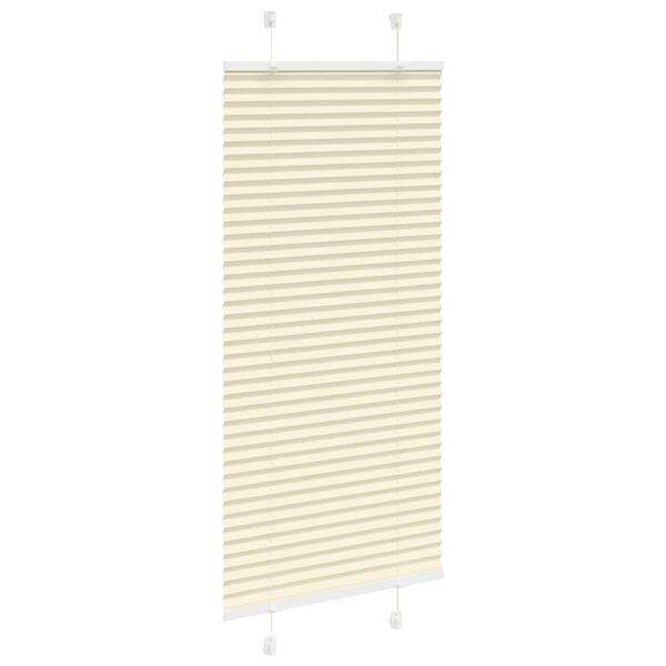 vidaXL Creme Plissada Cega 65x100 cm Largura Tecido 64,4 cm Poli&eacute;ster