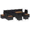 vidaXL Conjunto de Sof&aacute; de Jardim 10 pcs Preto Rattan Sint&eacute;tico