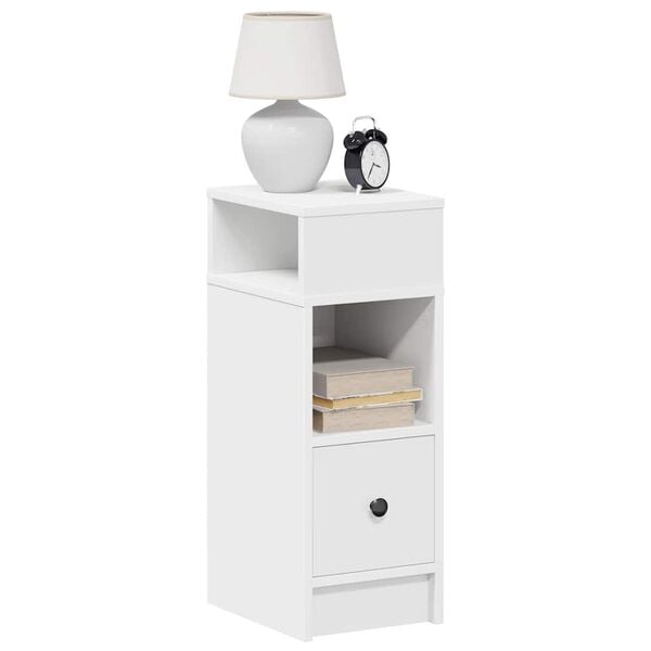 vidaXL Mesa de cabeceira com gaveta 25x31x66 cm branco