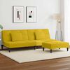 vidaXL Sof&aacute;-cama 2 lugares c/ apoio de p&eacute;s veludo amarelo