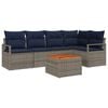 vidaXL Conjunto de Sof&aacute; de Jardim com almofada 6 pcs Cinzeto vime PE