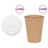 vidaXL Copos de caf&eacute; de papel com tampas 1000 pcs 12oz 300ml
