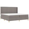 vidaXL Cama Box com colch&atilde;o Cinzento-acastanhado 200 x 200 cm tecido