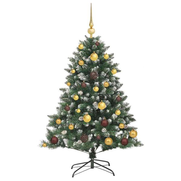 vidaXL &Aacute;rvore de Natal Artificial Verde 120 cm PVC, Pl&aacute;stico e A&ccedil;o