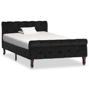 vidaXL Estrutura de cama 100x200 cm veludo preto