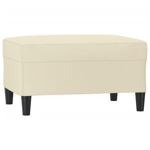 vidaXL Apoio de p&eacute;s 70x55x41 cm couro artificial cor creme
