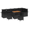 vidaXL Conjunto de Sof&aacute; de Jardim 9 unid. 8-N&uacute;mero de lugares Preto