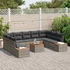 vidaXL Conjunto de Sof&aacute; de Jardim 10 pcs Cinzeto Rattan Sint&eacute;tico