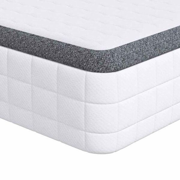 vidaXL Colch&atilde;o 2 pcs Branco e Cinza 60 x 200 cm Mola Bonell