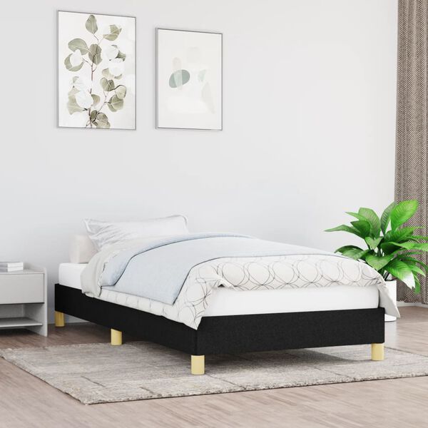 vidaXL Estrutura de cama sem colch&atilde;o 80x200 cm tecido preto