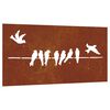 vidaXL Decora&ccedil;&atilde;o p/ muro de jardim 105x55cm a&ccedil;o corten design p&aacute;ssaros