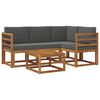 vidaXL Conjunto de Sof&aacute;s para Exterior 5 pcs Natural e Antracite