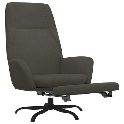 vidaXL Cadeira de descanso com apoio de pés veludo cinza-escuro