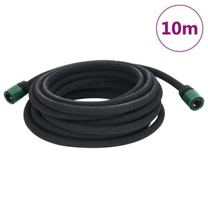 vidaXL Mangueira para rega gota-a-gota de jardim 10 m borracha preto