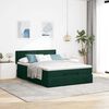vidaXL Estrutura de cama otomana com colch&atilde;o 140x190cm verde escuro