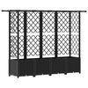vidaXL Cama Elevada com Treli&ccedil;a e Telhado Preto 202 x 40 x 136 cm PP