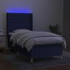 vidaXL Cama box spring c/ colch&atilde;o e LED 80x200 cm tecido azul