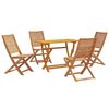 vidaXL Conjunto de Jantar para Jardim 5 unid. Castanho