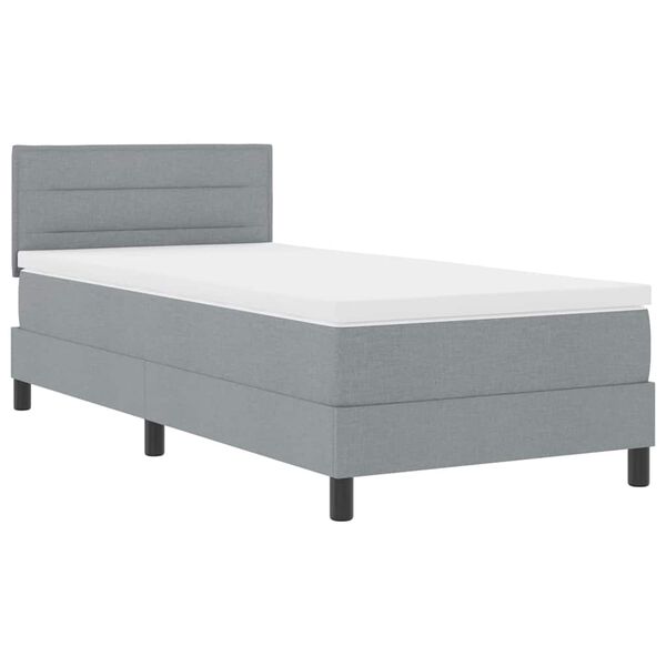 vidaXL Cama Box com colch&atilde;o Cinzento-claro 80 x 200 cm tecido