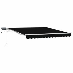 vidaXL Toldo retr&aacute;til Preto 350 x 250 cm Tecido e Alum&iacute;nio