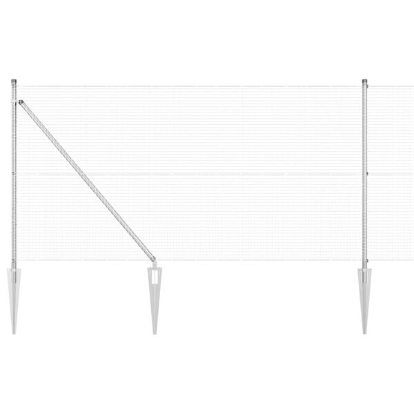 vidaXL Poste de Cerca Prateado 100 x 1 m (malha 19 x 19 mm) A&ccedil;o