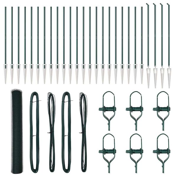 vidaXL Poste de Cerca Verde 50 x 1,2 m (malha de 25 mm) A&ccedil;o e PVC