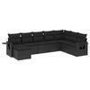 vidaXL 8 pcs conjunto sof&aacute;s de jardim com almofad&otilde;es vime PE preto