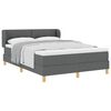vidaXL Cama Box com cabeceira Cinzento escuro 140 x 190 cm tecido