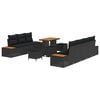 vidaXL Conjunto de Sof&aacute; de Jardim 10 pcs Preto Rattan Sint&eacute;tico