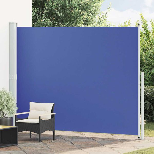 vidaXL Toldo lateral retr&aacute;til para p&aacute;tio 220x300 cm azul