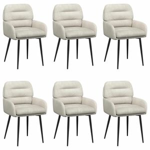 vidaXL Cadeiras de Jantar 6 unid. Veludo Creme 59 x 59,5 x 90 cm