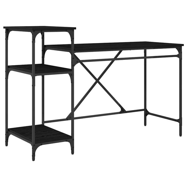 vidaXL Mesa Carvalho Preto 135 x 50 x 90 cm Madeira processada