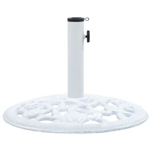 vidaXL Base para guarda-sol 12 kg 48 cm ferro fundido branco